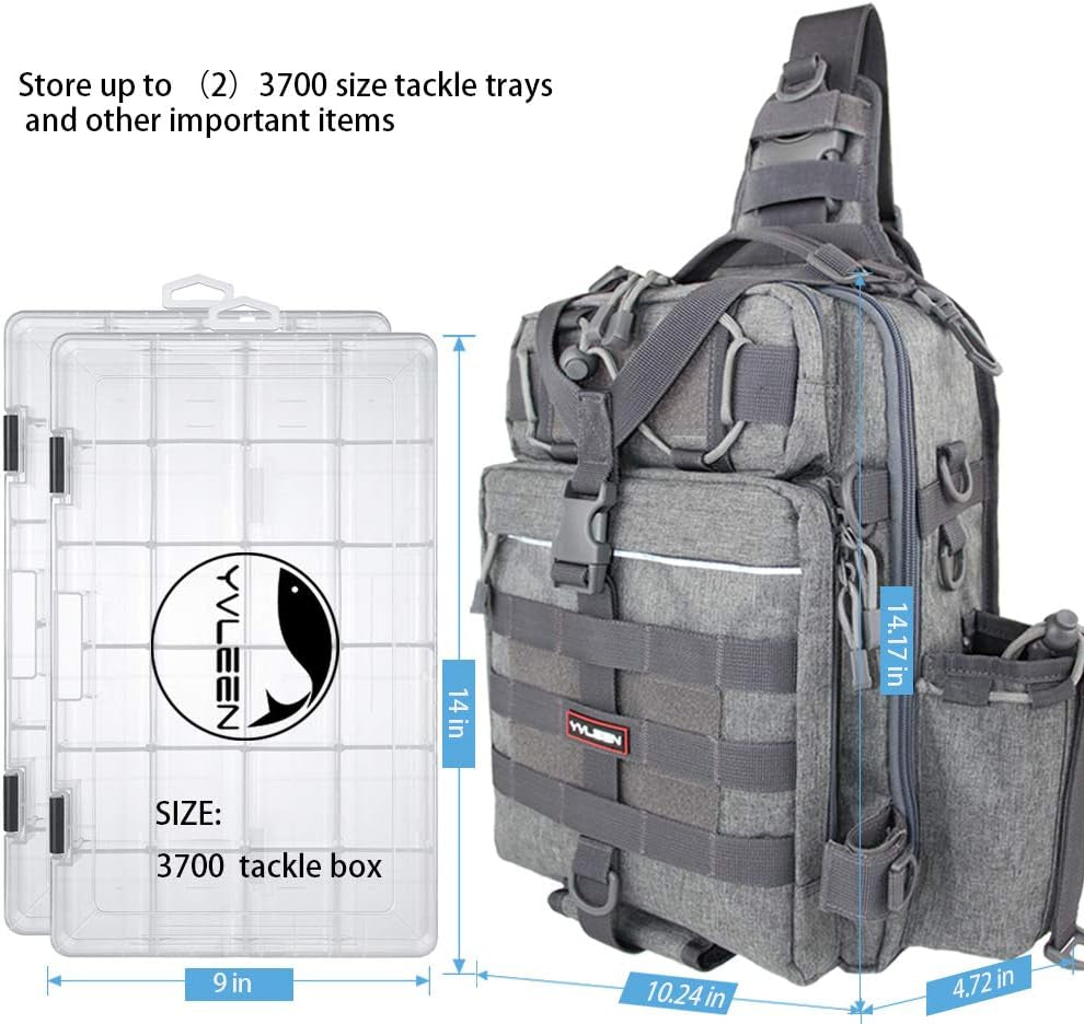 Fishing Tackle Backpack Storage Bag，Water-Resistant Fishing Backpack with Rod Holder