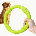 Dog Ring Toy Floating Flying Disc, Durable Lightweight Dog Toy for Medium Large Dogs Ideal for Throwing Catching Grabbing Outdoor Training Play Interactive Fetch Game(Green/11.8Inch)