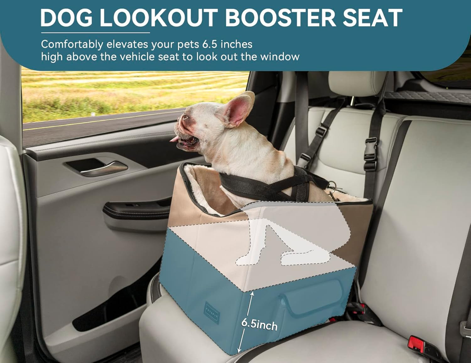 Dog Booster Seat With Carry Case and Washable Insert