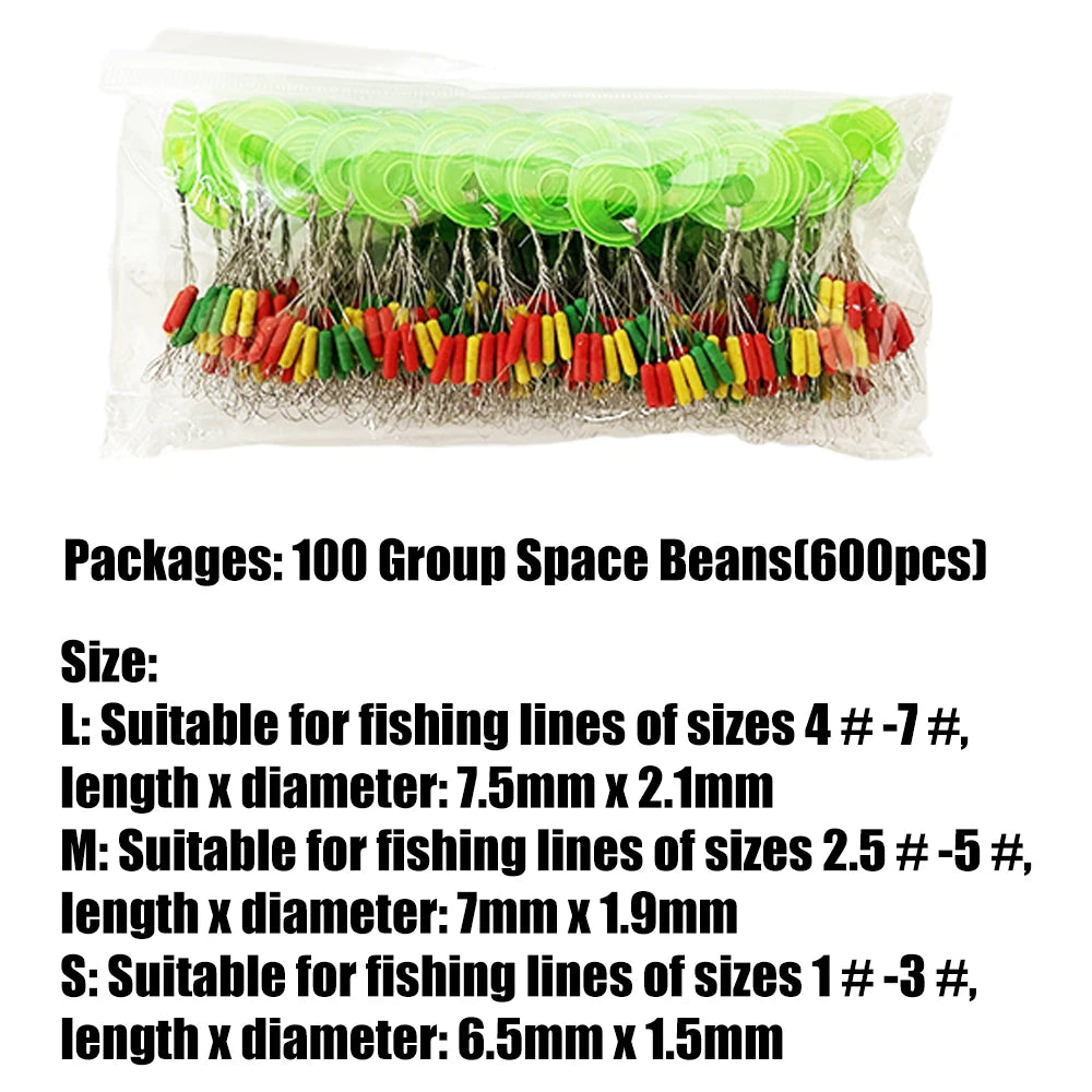 600Pcs  "Space Beans"  Fishing Float Stoppers