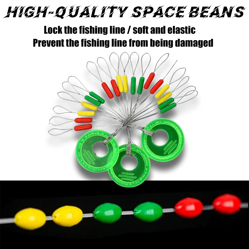 600Pcs  "Space Beans"  Fishing Float Stoppers