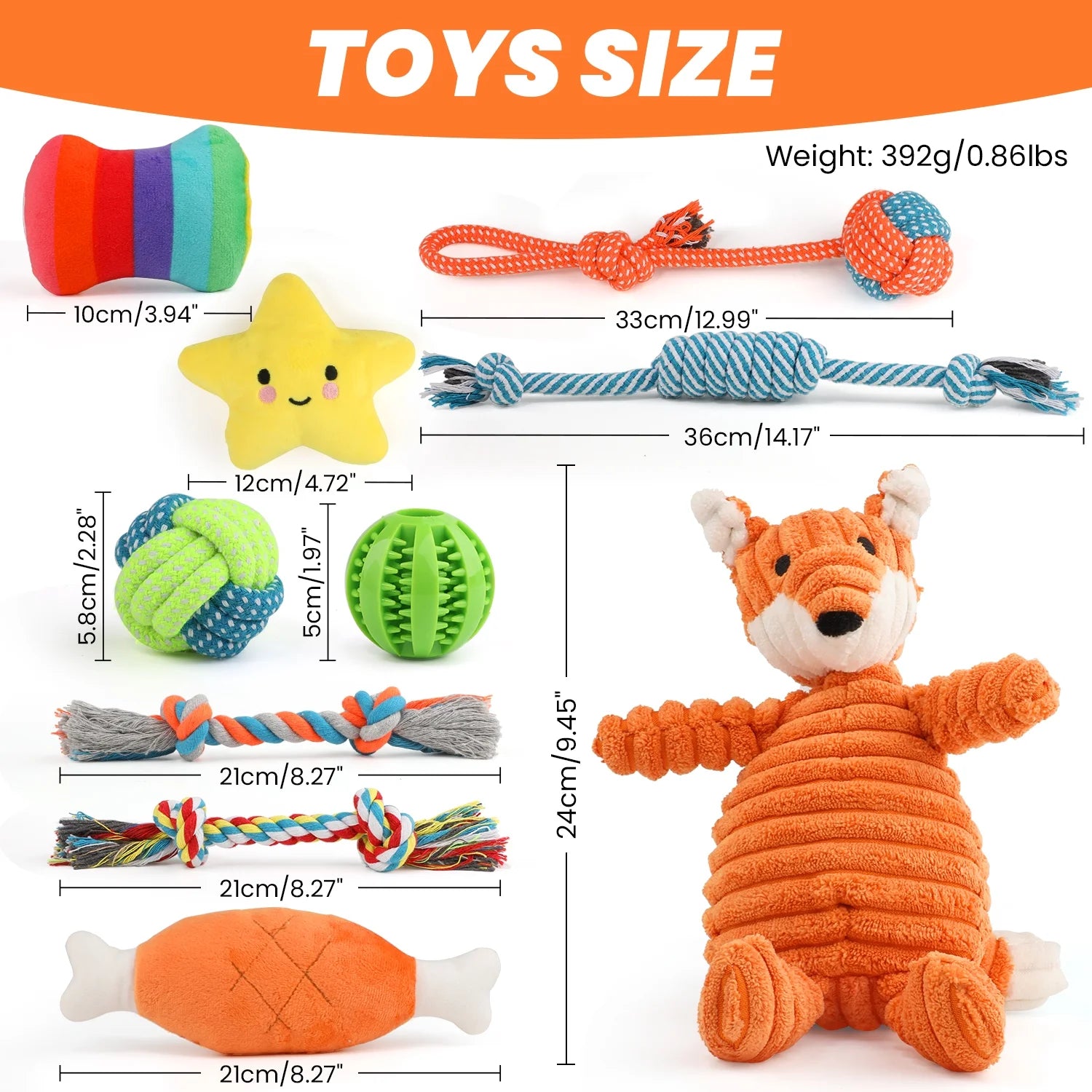 Small dog chew toys - 10 Pack