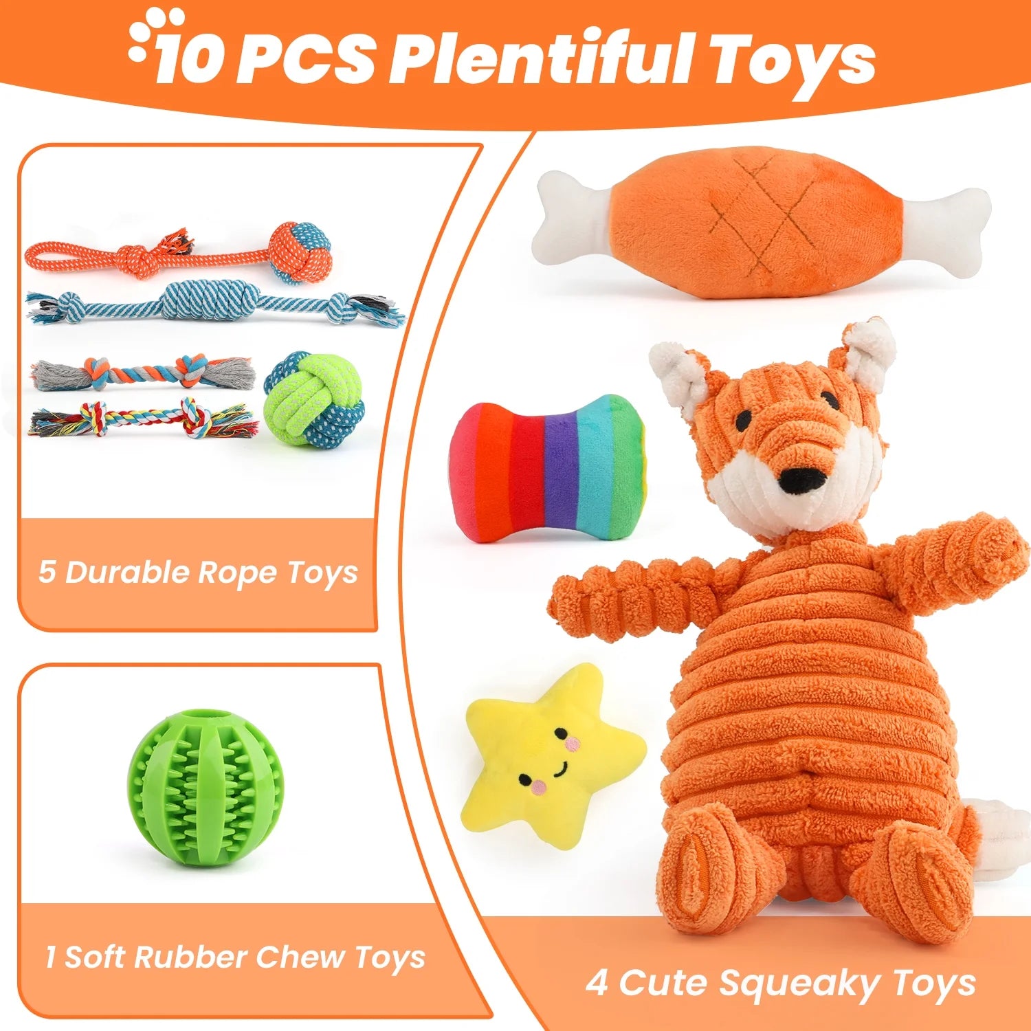 Small dog chew toys - 10 Pack