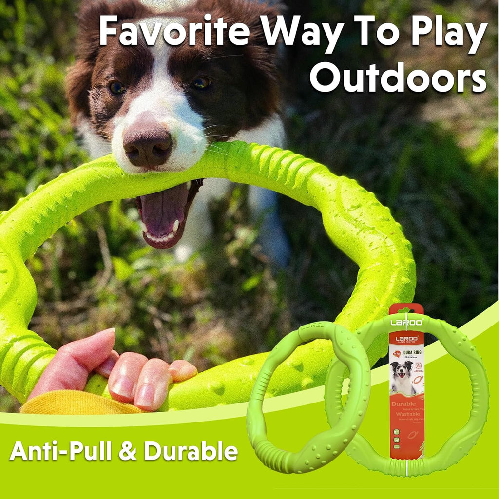 Dog Ring Toy Floating Flying Disc, Durable Lightweight Dog Toy for Medium Large Dogs Ideal for Throwing Catching Grabbing Outdoor Training Play Interactive Fetch Game(Green/11.8Inch)