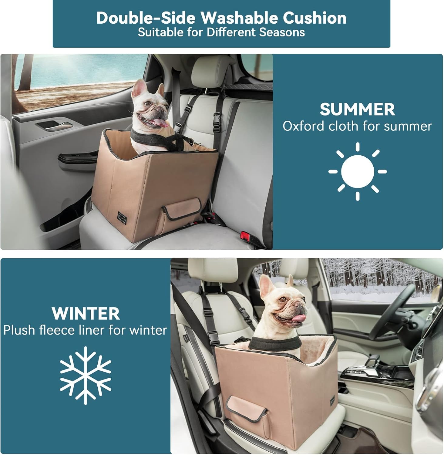 Dog Booster Seat With Carry Case and Washable Insert