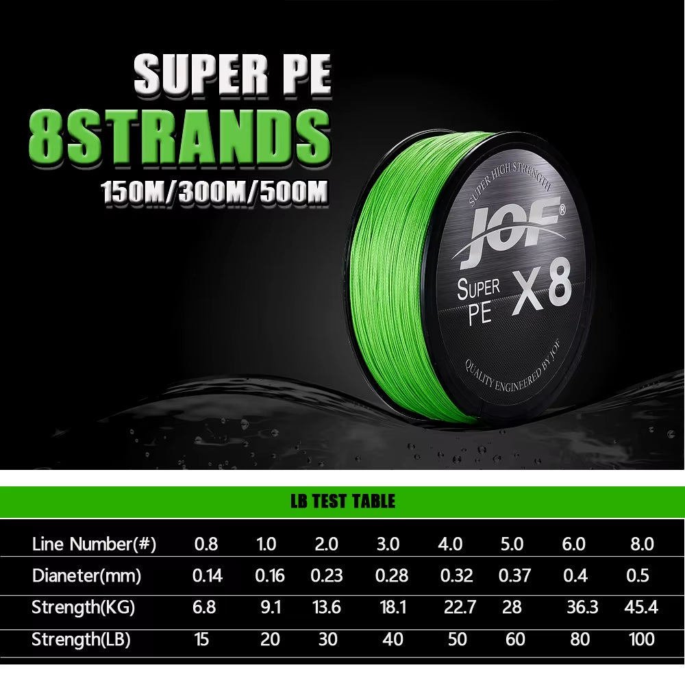 150M-500M 8 Strand Braided Fishing Line 