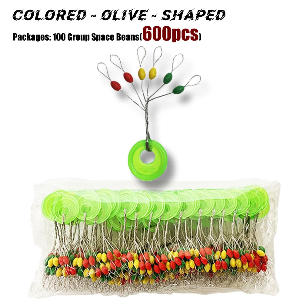 600Pcs  "Space Beans"  Fishing Float Stoppers