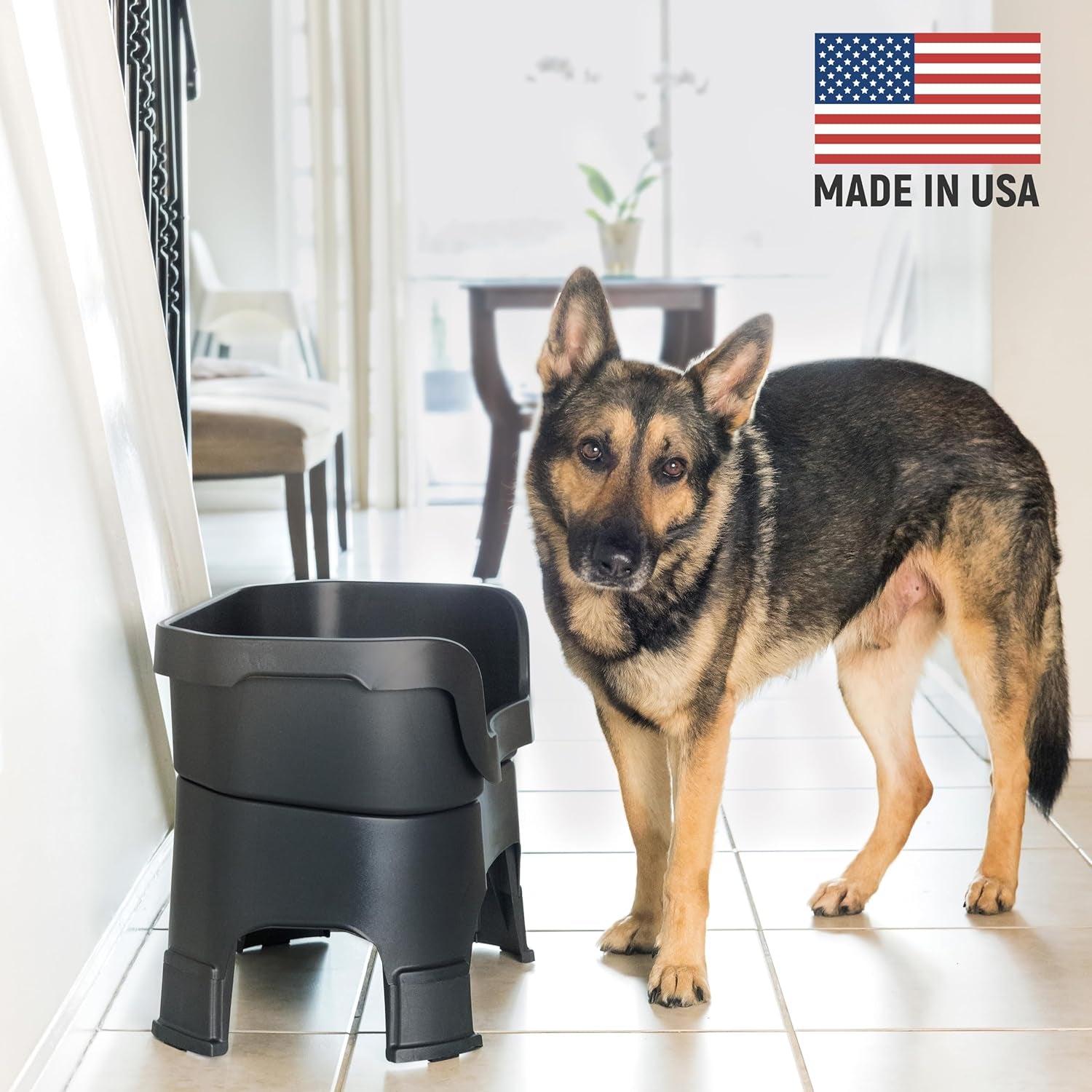 Neater Feeder Deluxe, Mess-Proof Elevated Dog Bowl for Large Dogs . Adjustable height