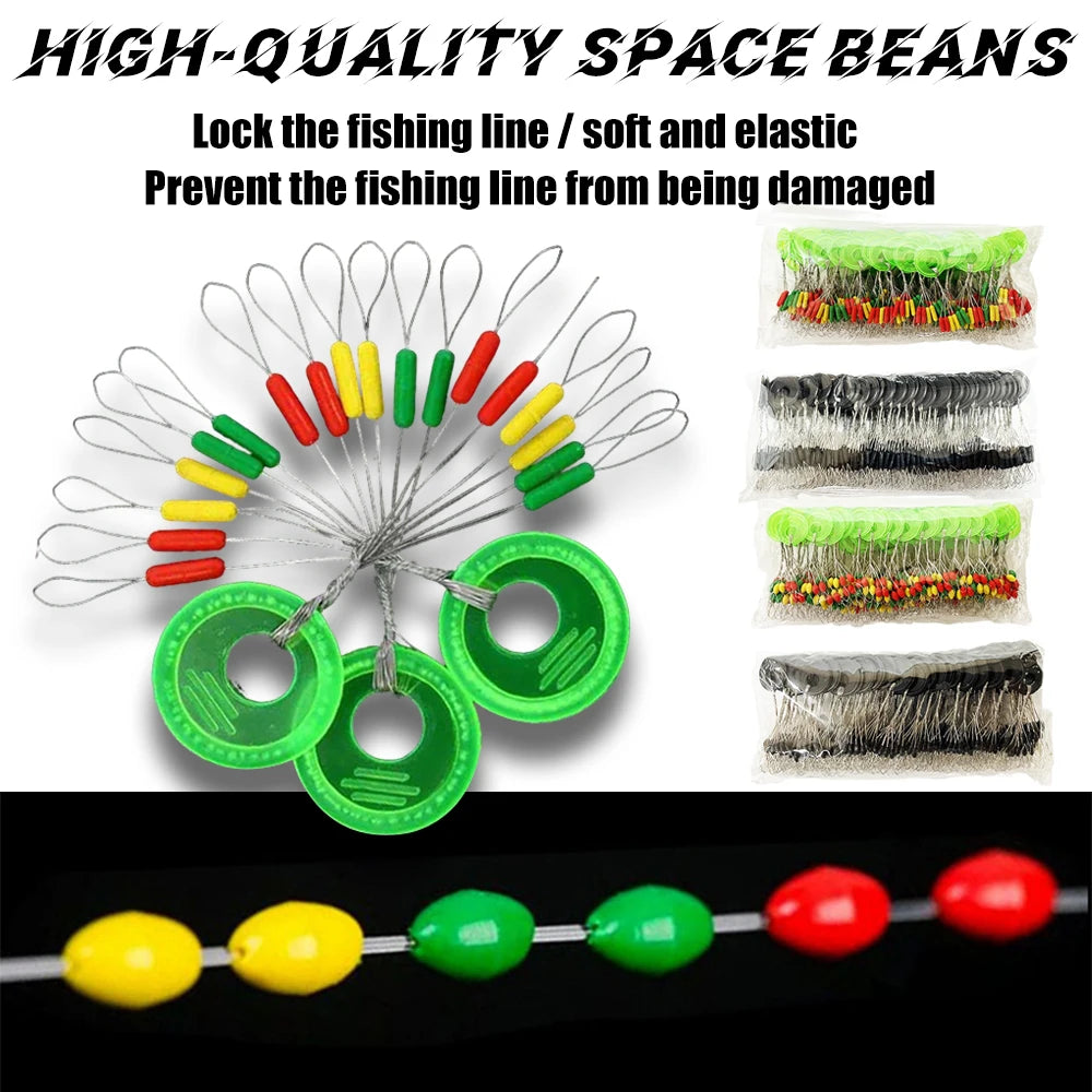 600Pcs  "Space Beans"  Fishing Float Stoppers