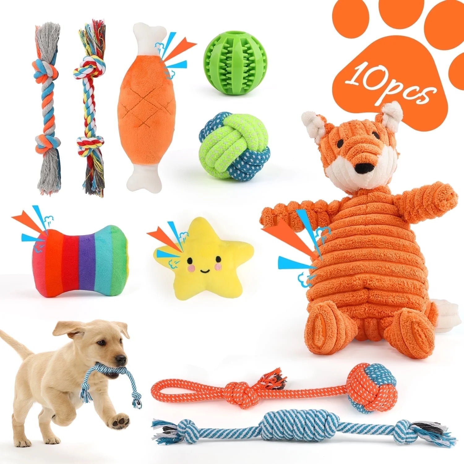 Small dog chew toys - 10 Pack